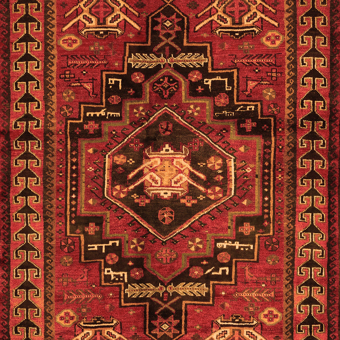 Serging Thickness of Machine Washable Persian Orange Traditional Area Rugs, wshtr222org