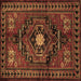 Square Persian Brown Traditional Rug, tr222brn