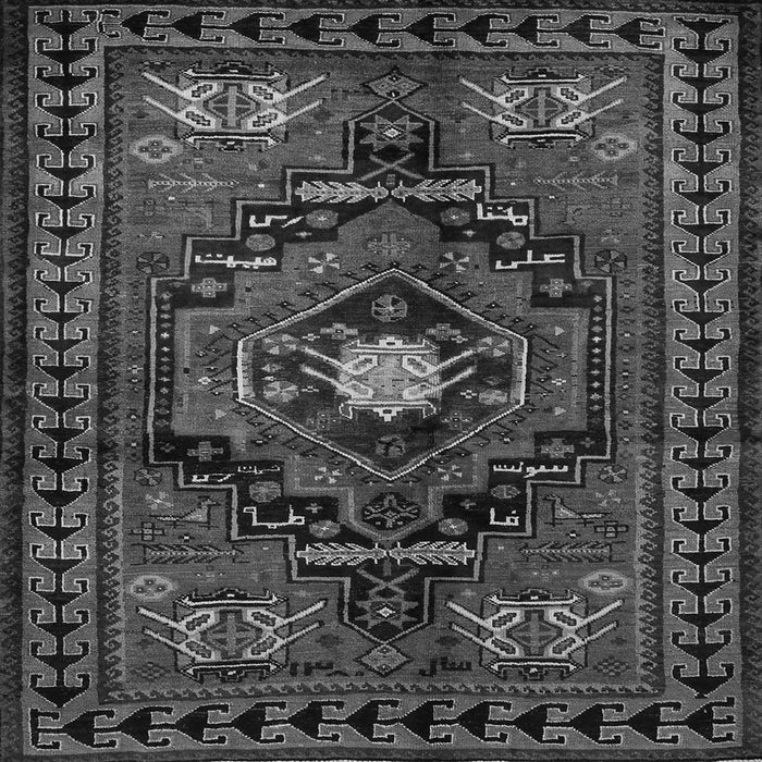 Round Machine Washable Persian Gray Traditional Rug, wshtr222gry