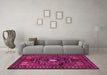 Machine Washable Persian Pink Traditional Rug in a Living Room, wshtr222pnk