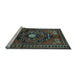 Sideview of Machine Washable Persian Light Blue Traditional Rug, wshtr222lblu