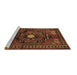 Sideview of Machine Washable Persian Brown Traditional Rug, wshtr222brn