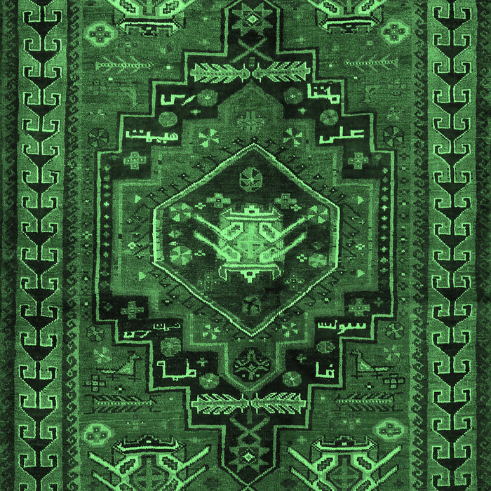 Machine Washable Persian Emerald Green Traditional Area Rugs, wshtr222emgrn