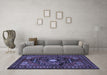 Machine Washable Persian Blue Traditional Rug in a Living Room, wshtr222blu