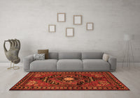 Machine Washable Persian Orange Traditional Rug, wshtr222org