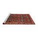 Sideview of Machine Washable Traditional Crimson Red Rug, wshtr223