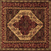 Square Machine Washable Persian Brown Traditional Rug, wshtr2230brn