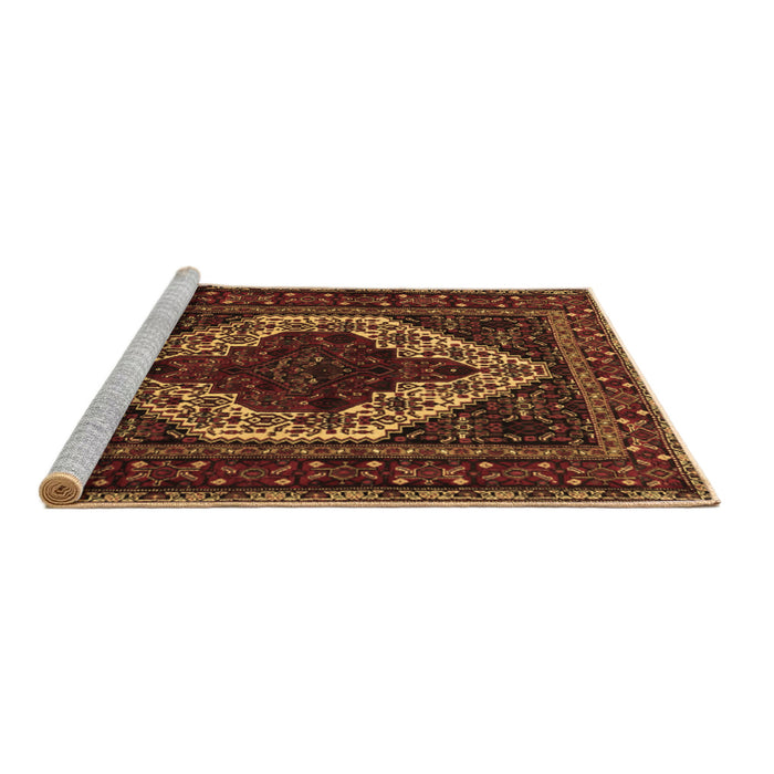 Sideview of Machine Washable Persian Brown Traditional Rug, wshtr2230brn