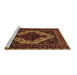 Sideview of Machine Washable Persian Brown Traditional Rug, wshtr2230brn