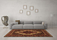 Machine Washable Persian Brown Traditional Rug, wshtr2230brn