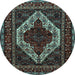 Round Persian Light Blue Traditional Rug, tr2230lblu