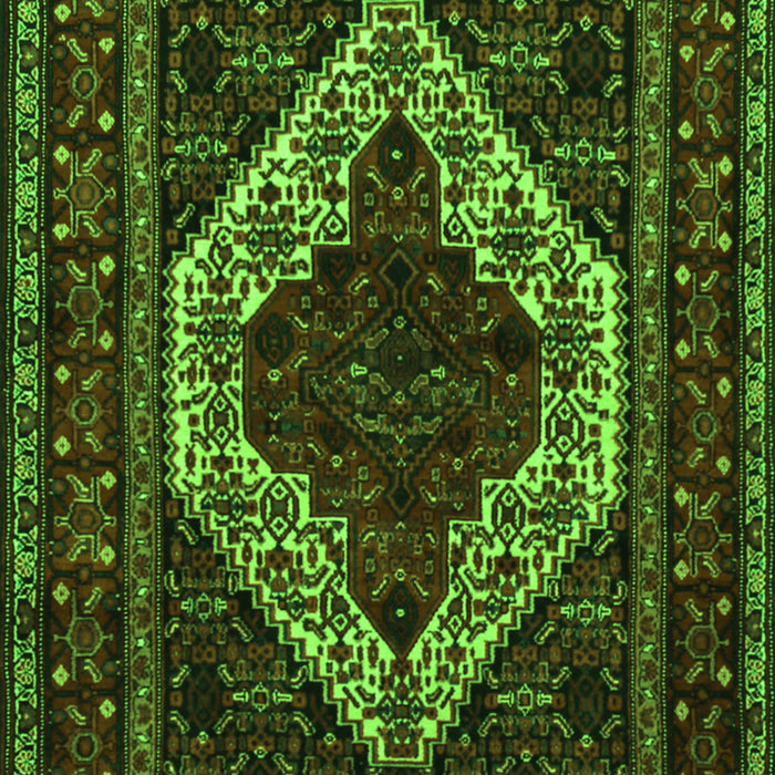 Serging Thickness of Machine Washable Persian Green Traditional Area Rugs, wshtr2230grn