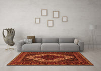 Machine Washable Persian Orange Traditional Rug, wshtr2230org