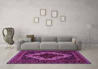 Machine Washable Persian Purple Traditional Rug, wshtr2230pur