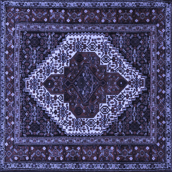 Square Machine Washable Persian Blue Traditional Rug, wshtr2230blu