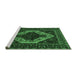 Sideview of Machine Washable Persian Emerald Green Traditional Area Rugs, wshtr2230emgrn