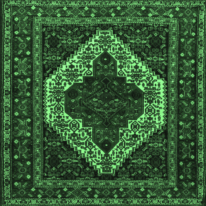 Square Persian Emerald Green Traditional Rug, tr2230emgrn