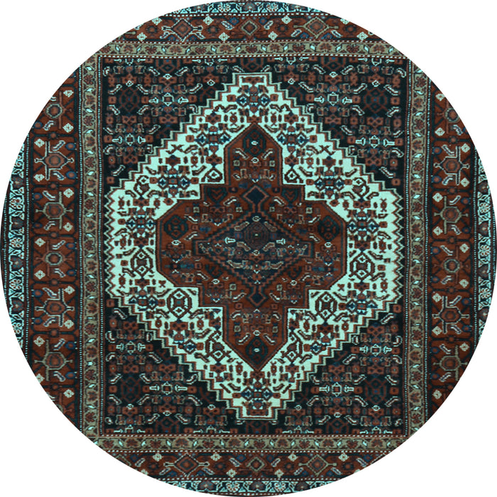 Round Machine Washable Persian Light Blue Traditional Rug, wshtr2230lblu