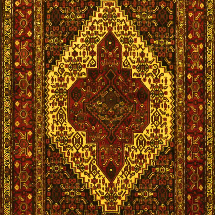 Machine Washable Persian Yellow Traditional Rug, wshtr2230yw