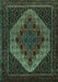 Machine Washable Persian Turquoise Traditional Area Rugs, wshtr2231turq