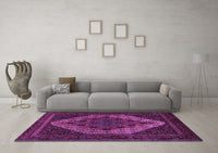 Machine Washable Persian Purple Traditional Rug, wshtr2231pur