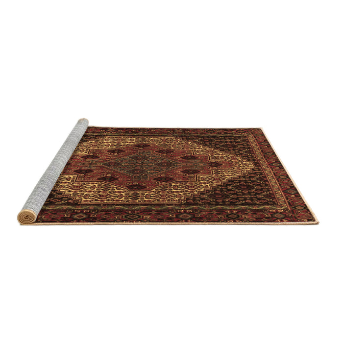 Sideview of Machine Washable Persian Brown Traditional Rug, wshtr2231brn