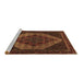 Sideview of Machine Washable Persian Brown Traditional Rug, wshtr2231brn