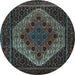 Round Persian Light Blue Traditional Rug, tr2231lblu