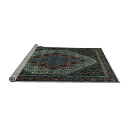Sideview of Machine Washable Persian Light Blue Traditional Rug, wshtr2231lblu