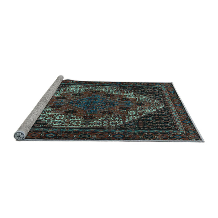 Sideview of Machine Washable Persian Light Blue Traditional Rug, wshtr2231lblu