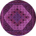 Round Machine Washable Persian Purple Traditional Area Rugs, wshtr2231pur