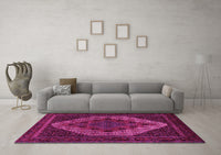 Machine Washable Persian Pink Traditional Rug, wshtr2231pnk