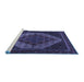 Sideview of Machine Washable Persian Blue Traditional Rug, wshtr2231blu