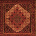 Round Machine Washable Persian Orange Traditional Area Rugs, wshtr2231org