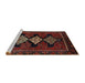 Sideview of Machine Washable Traditional Chestnut Brown Rug, wshtr2232