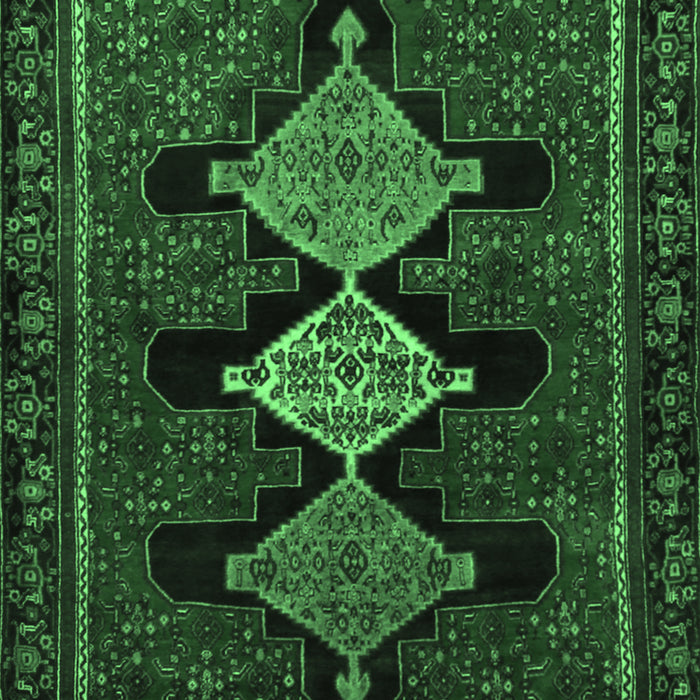 Machine Washable Persian Emerald Green Traditional Area Rugs, wshtr2232emgrn