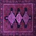 Square Machine Washable Persian Purple Traditional Area Rugs, wshtr2232pur