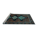 Sideview of Machine Washable Persian Light Blue Traditional Rug, wshtr2232lblu