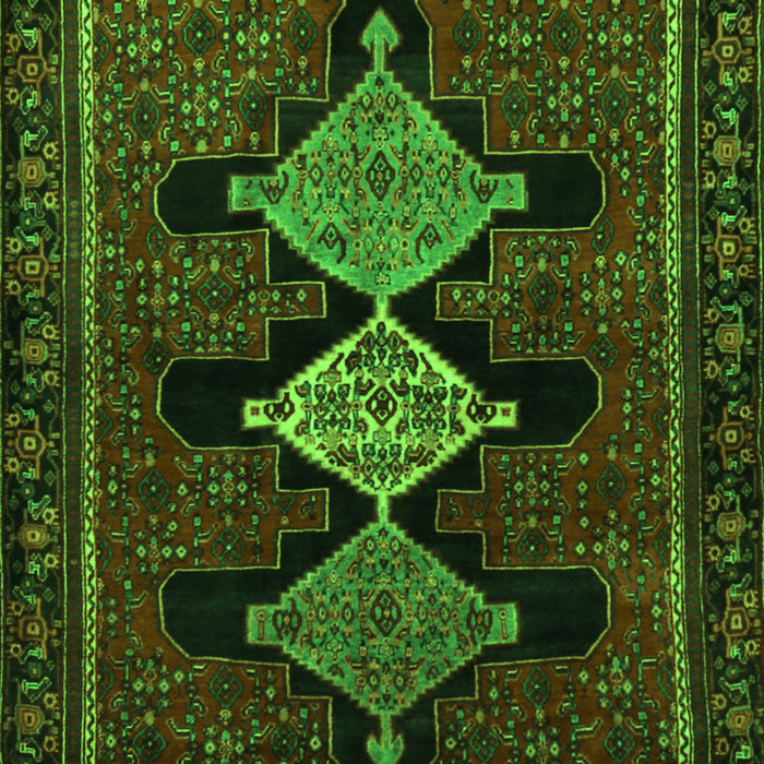 Serging Thickness of Machine Washable Persian Green Traditional Area Rugs, wshtr2232grn