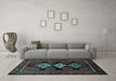 Machine Washable Persian Light Blue Traditional Rug in a Living Room, wshtr2232lblu