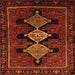 Round Machine Washable Persian Orange Traditional Area Rugs, wshtr2232org