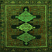 Round Machine Washable Persian Green Traditional Area Rugs, wshtr2232grn