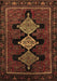 Machine Washable Persian Brown Traditional Rug, wshtr2232brn