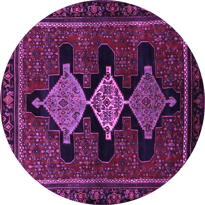 Round Persian Purple Traditional Rug, tr2232pur