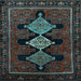 Square Machine Washable Persian Light Blue Traditional Rug, wshtr2232lblu