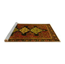 Sideview of Machine Washable Persian Yellow Traditional Rug, wshtr2232yw