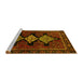 Sideview of Machine Washable Persian Yellow Traditional Rug, wshtr2232yw