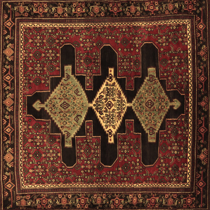 Square Machine Washable Persian Brown Traditional Rug, wshtr2232brn