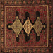 Square Machine Washable Persian Brown Traditional Rug, wshtr2232brn