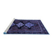 Sideview of Machine Washable Persian Blue Traditional Rug, wshtr2232blu